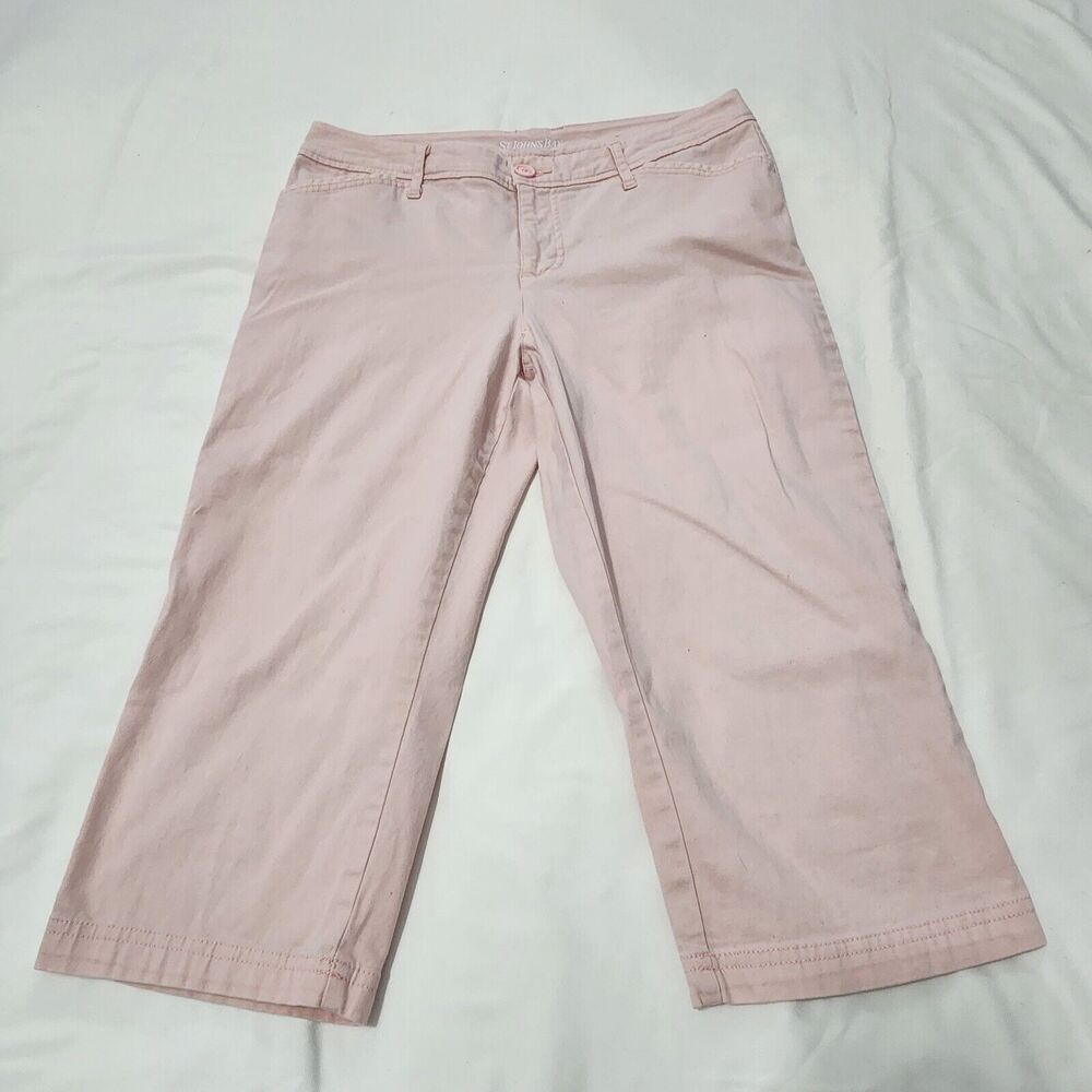 St John's Bay Capri Pants Light Pink Womens size 12 RN# 93677 Cotton Spandex